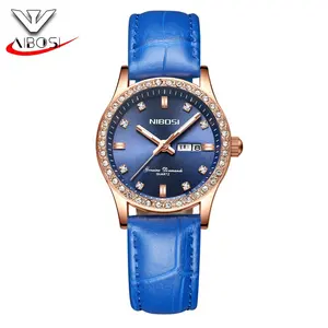 NIBOSI women watches Lady Genuine Leather Wristwatch for Women Christmas present fashion luxury watch