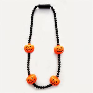 Led Halloween Party Necklace Ghost <strong>Pumpkin</strong> Designed Led Beads Necklace