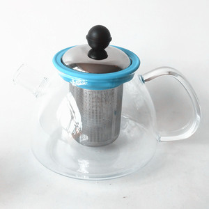 Nuevo diseño de cristal pyrex Glass tetera con infusor, tapa, MANGO y <span class=keywords><strong>calentador</strong></span>/velas Zhejiang Fuente de la fábrica - Product Image 1
