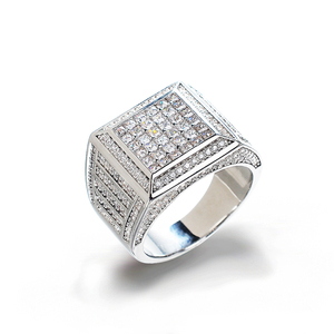 Künstliche <span class=keywords><strong>blank</strong></span> Zirkon Verzierte Quadratische Form Graviert sterling 925 italien Silber Schmuck italienische <span class=keywords><strong>Engagement</strong></span> Ringe