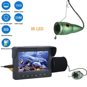 15M 1000TVL דגים מתחת למים מאתר דיג מצלמה 4.3 "LCD צג 6PCS 1W IR LED ראיית לילה מצלמה עבור דיג