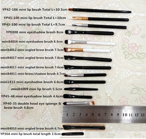 Mini escova de sobrancelha ângulo de 76mm, portátil, corretivo, sobrancelha, pincel branca, cabo de madeira, ouro, arco de cerdas marrom - Product Image 3