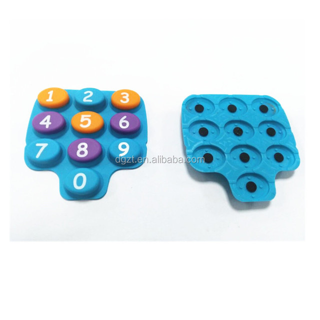 Large Customized Multicolor Conductive Silicone Rubber Keypad with Screen Printing