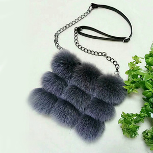 Bolsa de ombro casual feminina, sacola de ombro com corrente de metal, de fibra de bambu