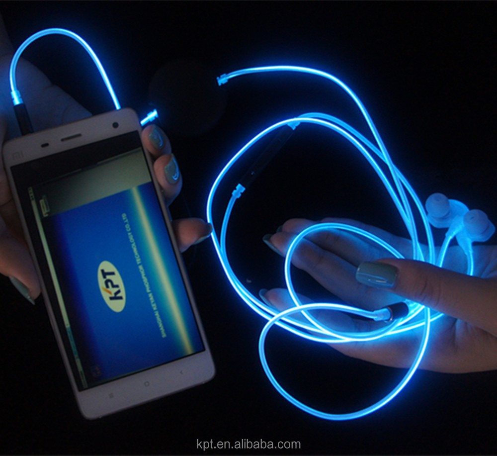 Мигающий светящийся неоновый провод для наушников с разными цветами