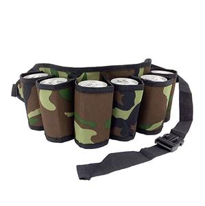 6 Pack Holster Portable Bottle Waist Beer Belt Bag Handy Wine Bottles Beverage Can Holder for Outdoor Climbing Camping Hiking