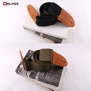 <span class=keywords><strong>Guitar</strong></span> Strap 100% Cotone Morbido e Pelle Finisce Chitarra Tracolla