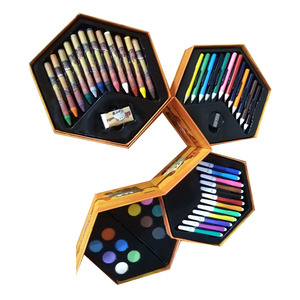 JF88829 51 Cái 51 Cái Miếng Hình Lục Giác Crayon Hộp Màu Vẽ Giấy <span class=keywords><strong>Super</strong></span> <span class=keywords><strong>Deluxe</strong></span> Art <span class=keywords><strong>Set</strong></span> - Product Image 3