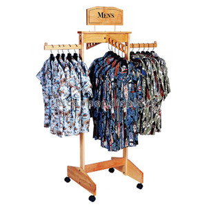 Plancher mobile Vêtements Magasin Hêtre Bois Vélo Vêtements T-shirt Exclusif Présentoirs - Product Image 1