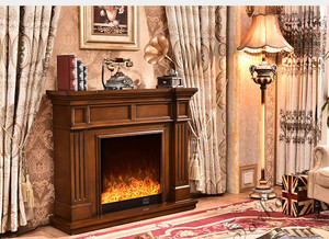 <span class=keywords><strong>Cheminée</strong></span> électrique autoportante <span class=keywords><strong>de</strong></span> style européen et américain, moderne, blanche, en <span class=keywords><strong>bois</strong></span> foncé et pierre, avec télécommande, pour villa - Product Image 6