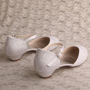 <span class=keywords><strong>Scarpe</strong></span> 2024 da <span class=keywords><strong>sposa</strong></span> tacco gattino da donna in pizzo bianco - Product Image 4