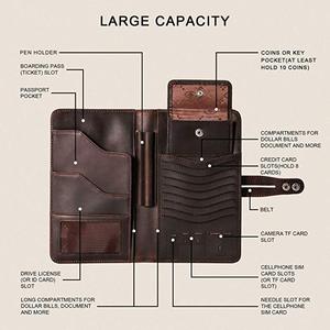 Genuine Leather Passport Cover Leather <strong>Travel</strong> <strong>Document</strong> Organizer Wallet Rfid Awesome Passport Wallet Credit Cards <strong>Holder</strong> - Product Image 2