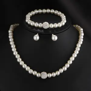 아프리카 보석 패션 클래식 성격 야생 모조 진주 목걸이 신부 정장 도매 보석 세트 Parure Bijoux Femme