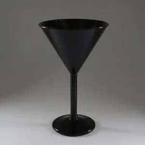 10 Oz Plastic Goblet Black Cocktail Glass PC Unbreakable Martini Glass Reusable 300 cc China Factory Wholesale