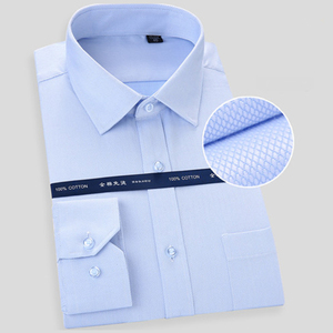 TONGYANG Nuova Camicia Formale da Uomo Senza Stiratura in Puro Cotone, Maniche Lunghe, Colletto Quadrato, Comoda e Tinta Unita - Product Image 5