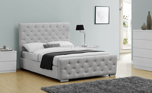 Cama <span class=keywords><strong>de</strong></span> <span class=keywords><strong>Tela</strong></span> <span class=keywords><strong>de</strong></span> Lino con Botones en el Cabecero - Product Image 3