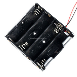 Negro plástico celular 4xAA (UM-3 * 4) 6 v Caja Del Sostenedor de Batería con cable - Product Image 2