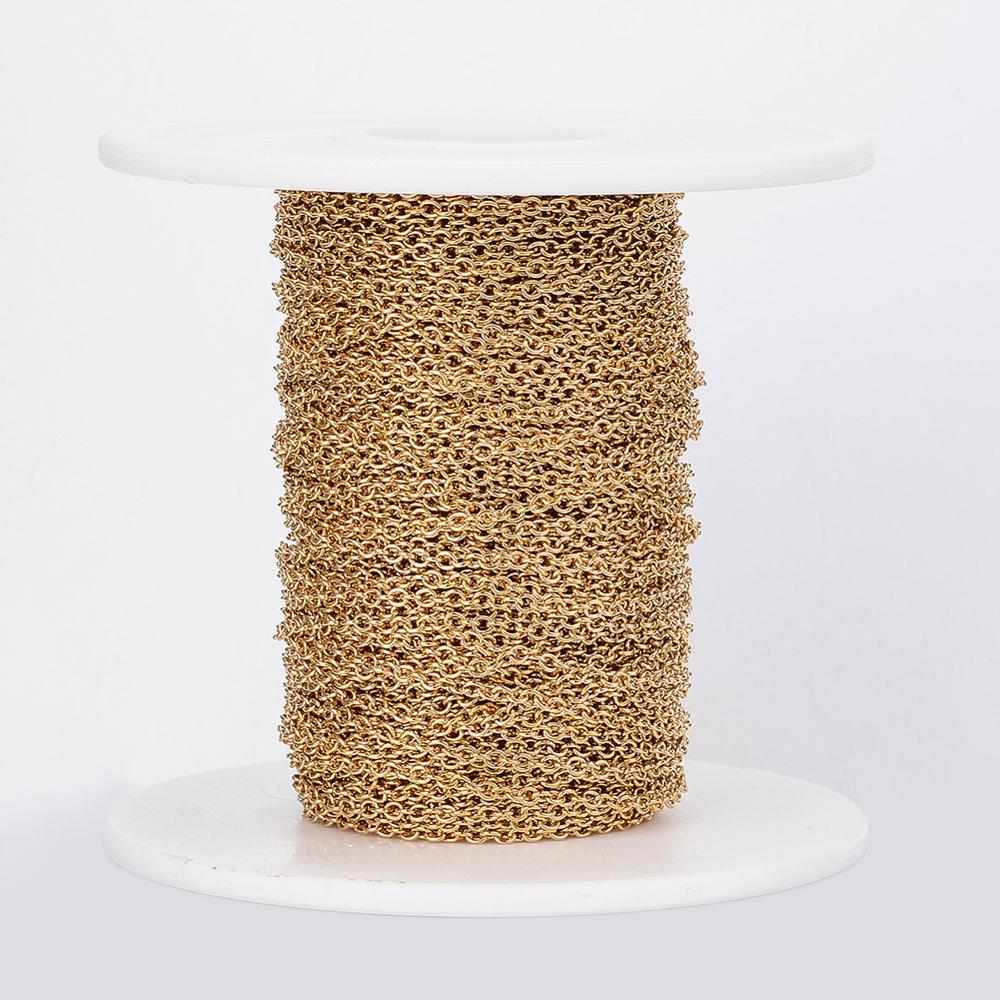 Pandahall 1.5Mm 304 Roestvrij Staal Gouden Kruis Kabel Kettingen