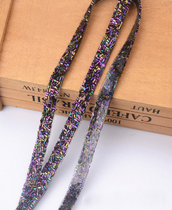 Materiale di design in vetro con strass di perline in pizzo tessuto Applique nastro avvolgente colletto da te bordato abiti ferro su 1cm - Product Image 3