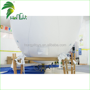 Hongyi 6メートルLong Outdoor Silver Inflatable Flying Zepplin、0.18ミリメートルインフレータブルPVC RC Helim Airship Blimp For Sale - Product Image 5