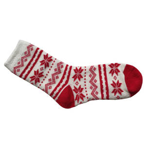Women's Fair Isle Christmas <strong>Socks</strong> - Fuzzy Winter <strong>Socks</strong> with Snowflake Designs - Product Image 5