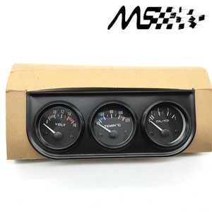 Neues <span class=keywords><strong>3</strong></span>-in-1 Dreifach-Anzeigeset in Schwarz mit Temperatur- und Drucksensor für Wassertemperatur/Voltzahl/Öldruck - Product Image 2