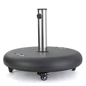 Stainless <strong>Steel</strong> Black <strong>Umbrella</strong> <strong>Base</strong> with Wheel - Product Image 6