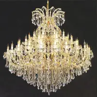 Classic oriental Oro e Trasparente di cristallo di lusso Lampadario a Bracci di illuminazione