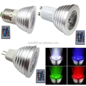 Foco LED <span class=keywords><strong>GU10</strong></span> de 3W al por mayor, <span class=keywords><strong>RGB</strong></span> 16 colores, control remoto IR, iluminación moderna para cocina, aleación de aluminio, ángulo de haz de 120° - Product Image 1
