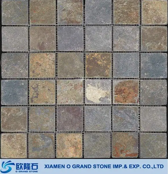 Rusty non-slip large patio exterior wall slate tile