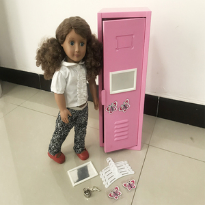 Chariot Bébé Meubles poupée placard scolaire Fille Américaine casiers En Métal Mini Casier Armoire Pour Poupée De <span class=keywords><strong>18</strong></span> Pouces