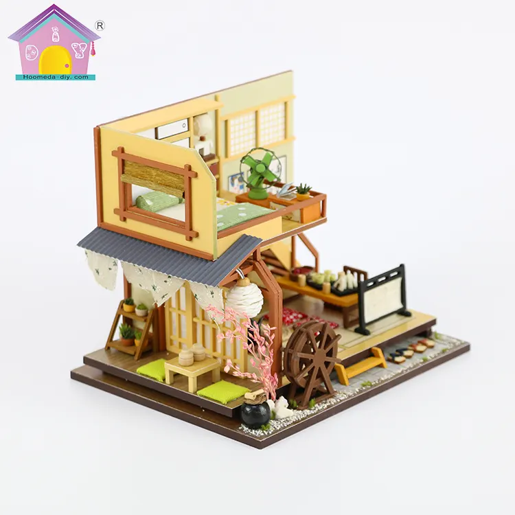 Japanische Diy Puppenhaus Modell Holz spielzeug Möbel Niedliches Zimmer Diy Holz Puppenhaus Puppenhaus Diy Miniatur haus