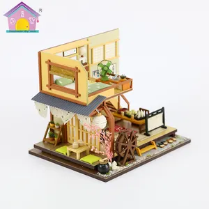 जापानी Diy गुड़ियाघर मॉडल लकड़ी के खिलौने फर्नीचर प्यारा कमरे Diy लकड़ी गुड़ियाघर गुड़ियाघर Diy लघु घर