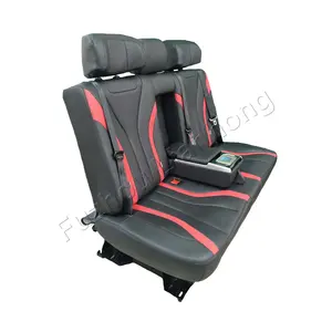 Luxury car rear leather seat with backrest turn into flat