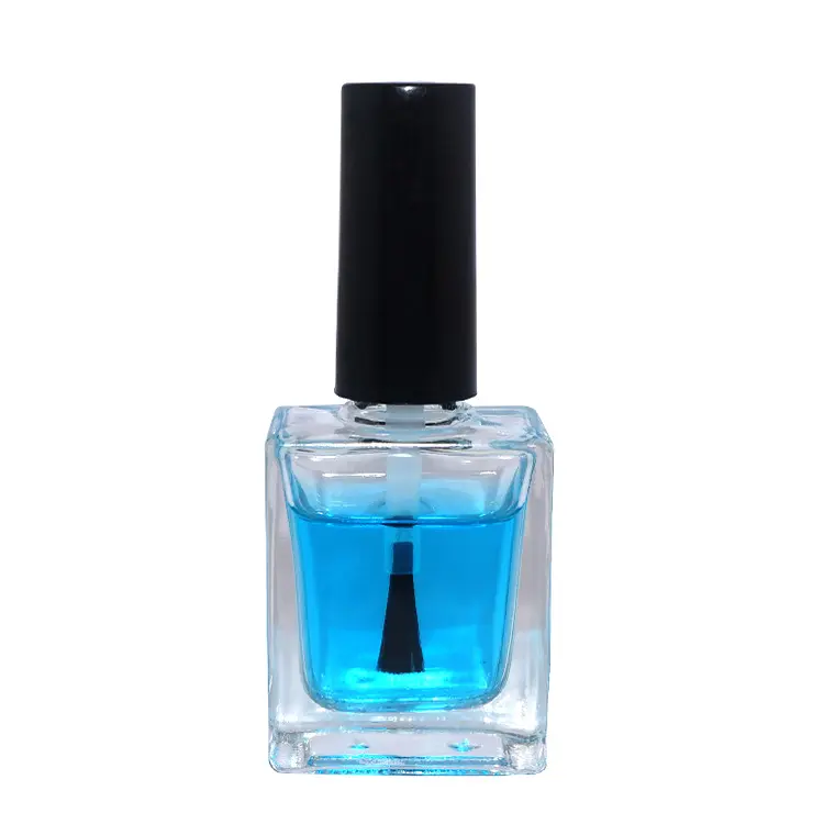 Garrafa vazia esmalte de unha 5ml, 10ml, 15ml, esmalte de vidro transparente quadrado, com escova