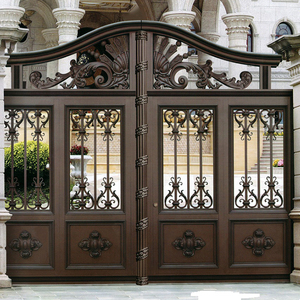 Modern Residential Villa Door Hot <strong>Selling</strong> <strong>Wrought</strong> <strong>Iron</strong> with Aluminum Alloy Waterproof Finished Surface - Product Image 2
