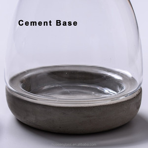<span class=keywords><strong>Vendita</strong></span> diretta in fabbrica micro paesaggio ecologico a forma di uovo vaso di vetro terrario con base in cemento <span class=keywords><strong>per</strong></span> pianta - Product Image 4