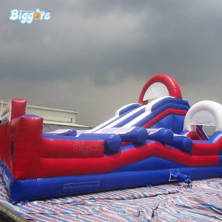PVC Commercial Inflatable Obstacle Course Slide Bounce House With Blowers