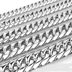 De lujo de acero inoxidable de doble hebilla de seis caras hombres joyería gargantilla collar - Product Image 2