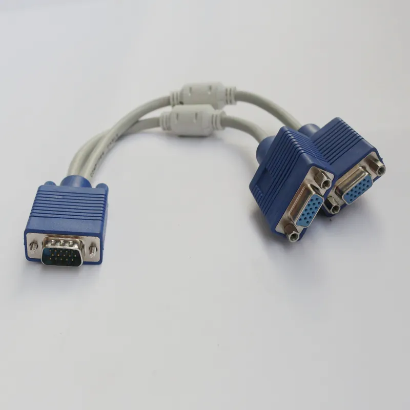 Professional VGA adapter cable 1 input male to 2 output female VGA switch cable