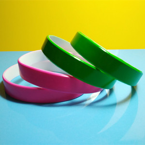 Color <strong>Coated</strong> Silicon <strong>Wristband</strong>, Painting Silicon Bracelet, Colorful Silicone Bracelet