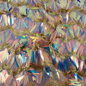 Chất lượng cao polyester lớn sequin lưới thêu ren vải nhà máy trực tiếp bán đám cưới bên mặc quần áo mô hình đầy màu sắc - Product Image 3