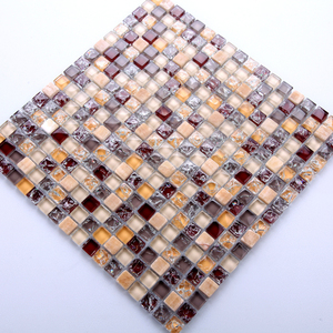 Telha mosaico de vidro da água da pedra da natureza do fabricante fohu para a decoração da parede