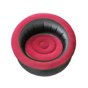 Tragbare flcoked weiß billig outdoor strand single kinder erwachsene freizeit entspannen beflockung möbel PVC air aufblasbare Stuhl Sofa