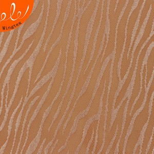 140g 90 Nylon 10 Spandex <strong>Zebra</strong> <strong>Stripe</strong> African Lace Jacquard Power Net <strong>Fabric</strong>