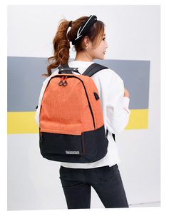 2023 nouveau contraste couleur sac à dos USB voyage ordinateur sac à dos collège vent hommes et femmes étudiants sport sac d'équitation - Product Image 5