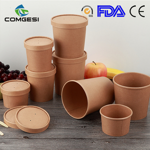 Bol à soupe en papier kraft 1 pièce, bol à fruits pour poulet frit, conception personnalisée, taille, logo, meilleure qualité, en vogue amazon - Product Image 2