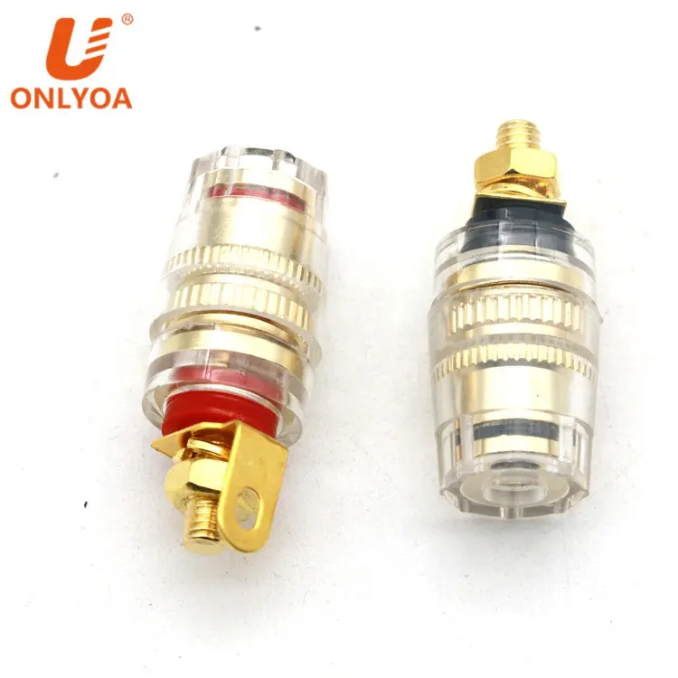 ONLYOA 4mm banana jack lautsprecher terminal binding post gold plating transparent Kunststoff Shell Lautsprecher Power Verstärker