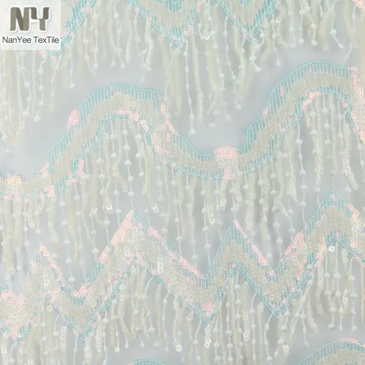 Nanyee tekstil kaliteli tığ pullu kumaş saçak