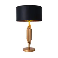 Modern Table Lamp with Metal Base, White and Black